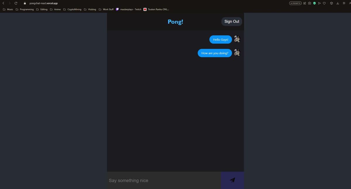 Pong Chat App